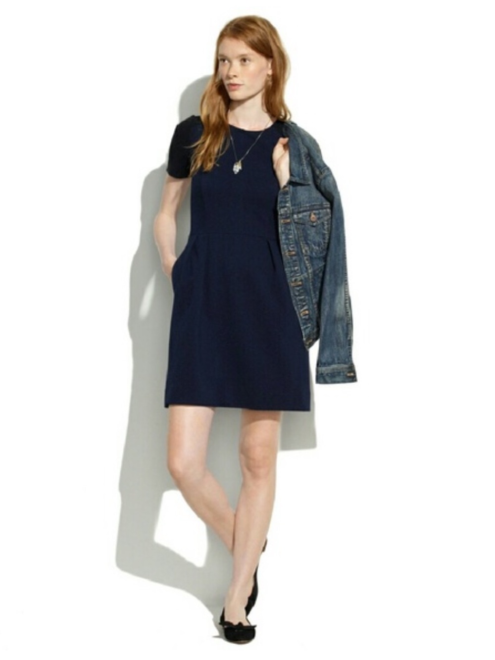 Madewell Gallerist Black Blue Dress 12